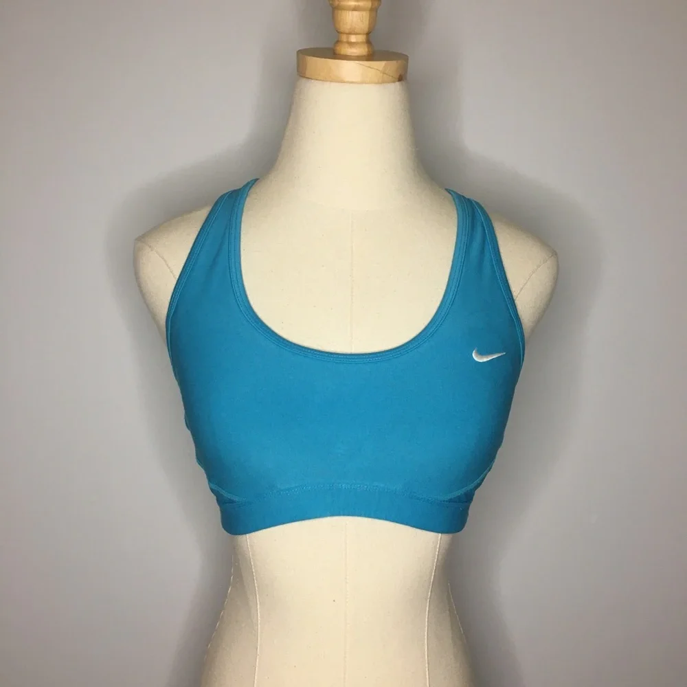 NIKE Turquoise Blue Racer Back Mesh Sports Bra XS Athletic Yoga Sporty